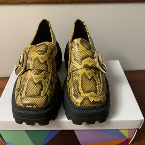 Multi color reptile print Lug sole Loafers